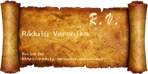 Ráduly Veronika névjegykártya