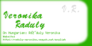 veronika raduly business card